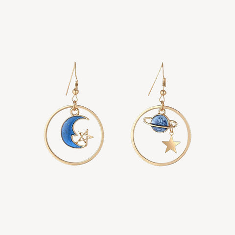 Sun and Moon Enamel Earrings