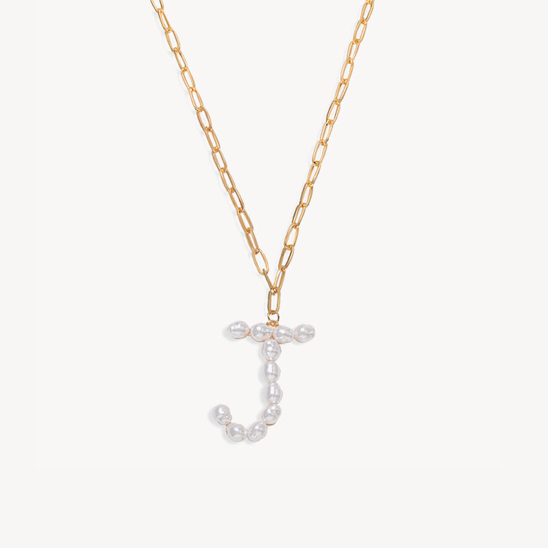 Baroque Pearl Initial Necklace