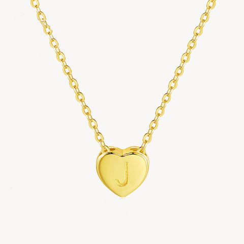 Initial Ruby Heart Necklace