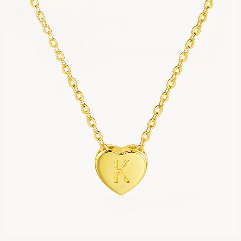 Initial Ruby Heart Necklace