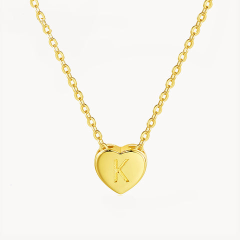 Initial Ruby Heart Necklace