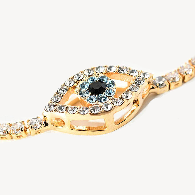 Spellbound Crystal Evil Eye Bracelet (Gold plated)