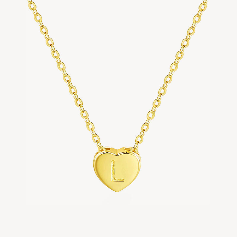 Initial Ruby Heart Necklace