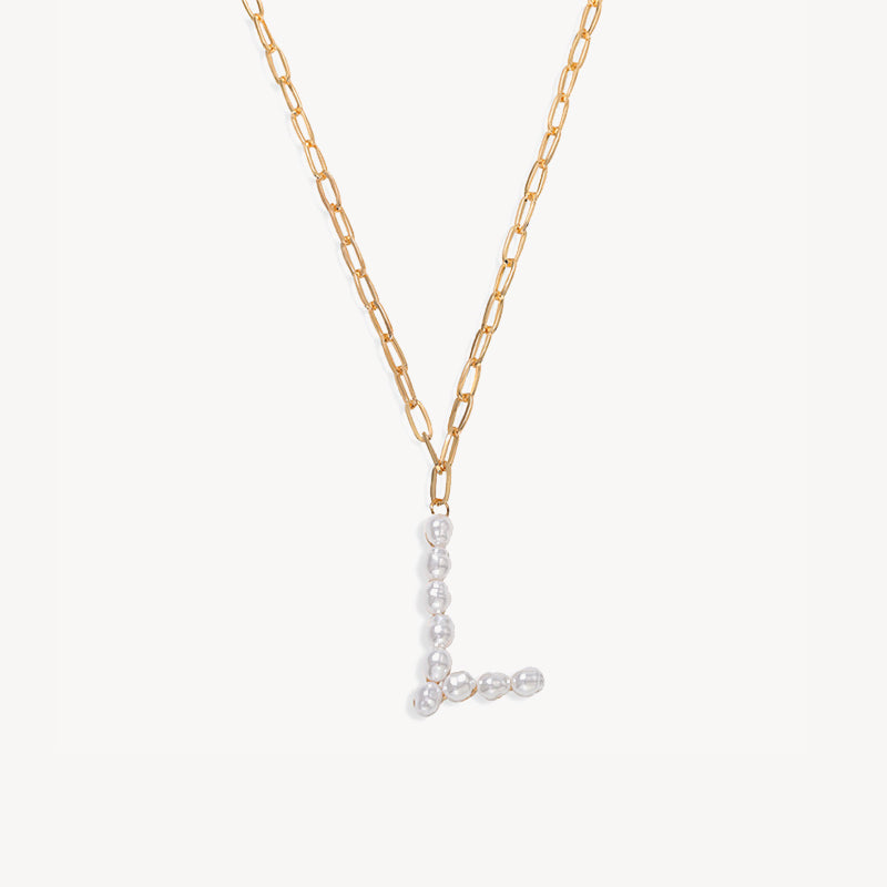 Baroque Pearl Initial Necklace