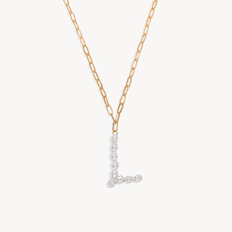 Baroque Pearl Initial Necklace