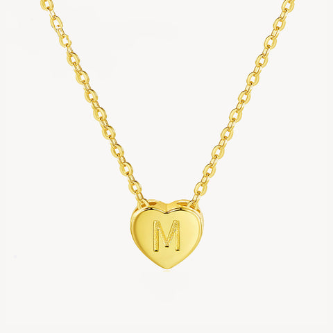 Initial Ruby Heart Necklace