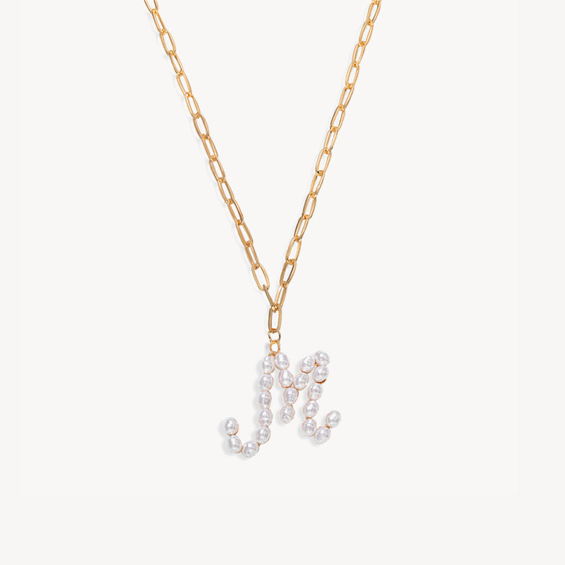 Baroque Pearl Initial Necklace