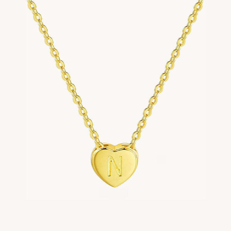 Initial Ruby Heart Necklace