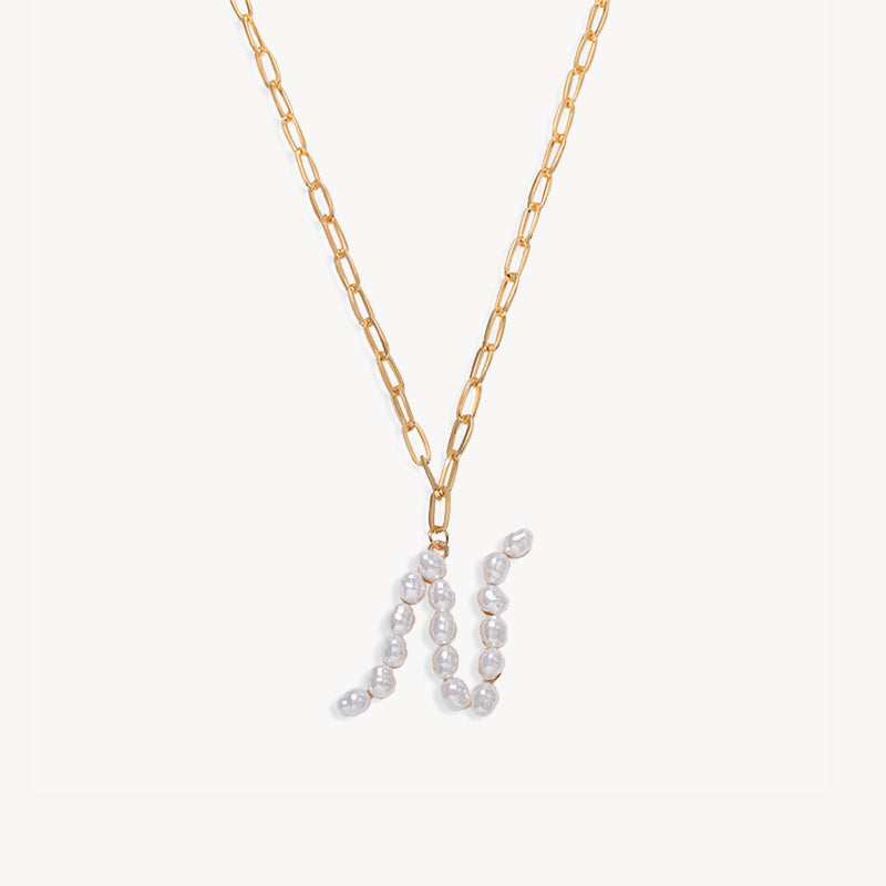 Baroque Pearl Initial Necklace