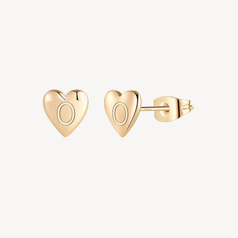 Engraved Heart Stud Earring