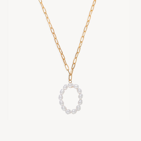 Baroque Pearl Initial Necklace