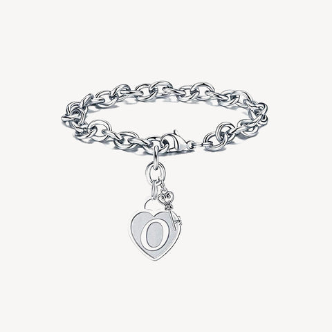 Sterling Silver Capital Initial Bracelet