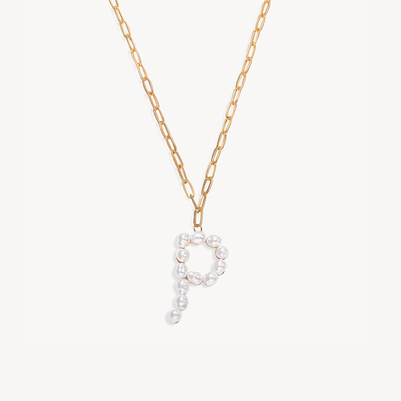 Baroque Pearl Initial Necklace