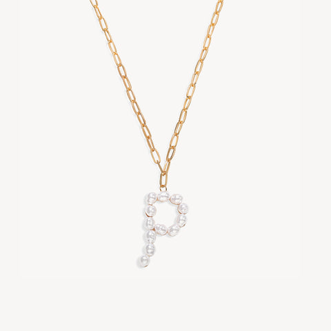 Baroque Pearl Initial Necklace