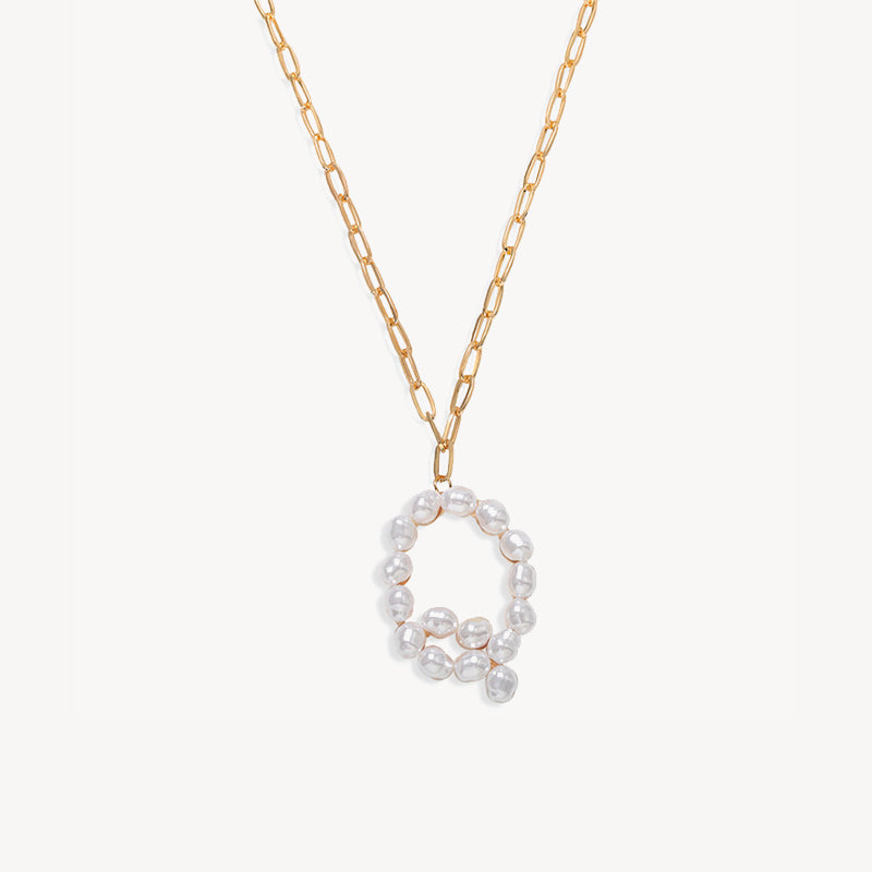 Baroque Pearl Initial Necklace