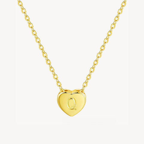 Initial Ruby Heart Necklace