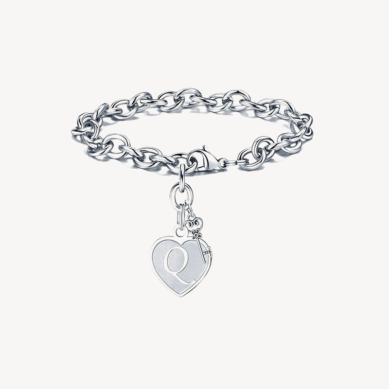 Sterling Silver Capital Initial Bracelet