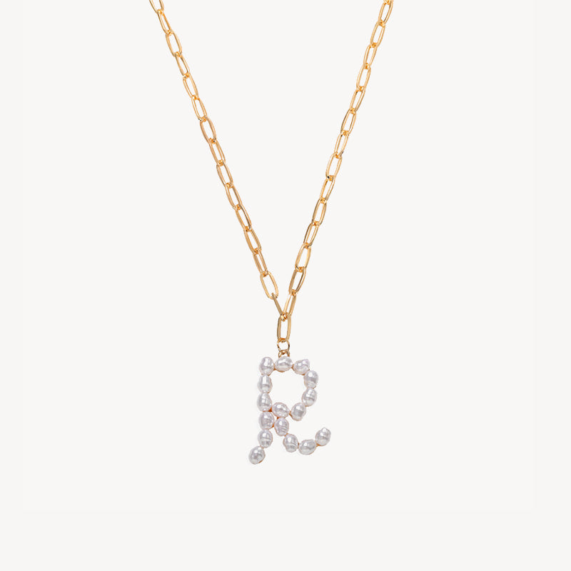 Baroque Pearl Initial Necklace