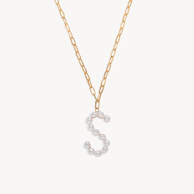 Baroque Pearl Initial Necklace