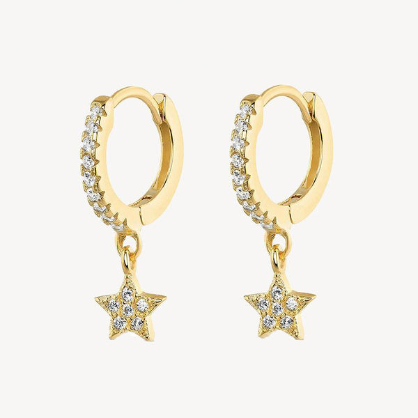 Starry Diamond Huggie Earring