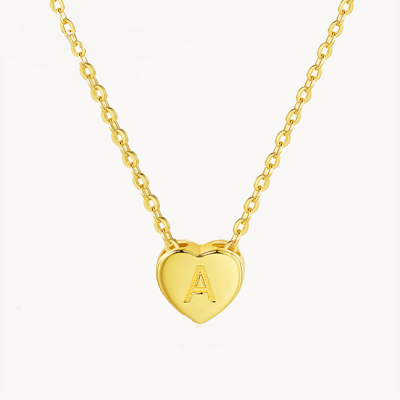 Initial Ruby Heart Necklace