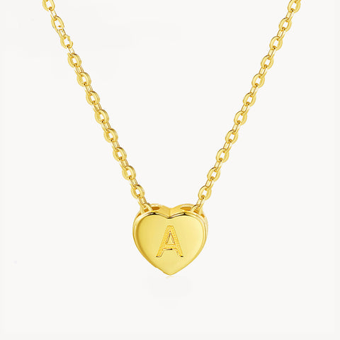 Initial Ruby Heart Necklace