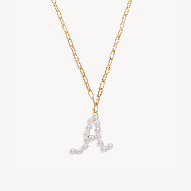 Baroque Pearl Initial Necklace