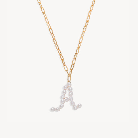 Baroque Pearl Initial Necklace