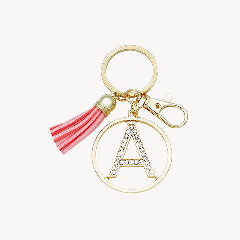 Pavé Diamond Initial Keychain