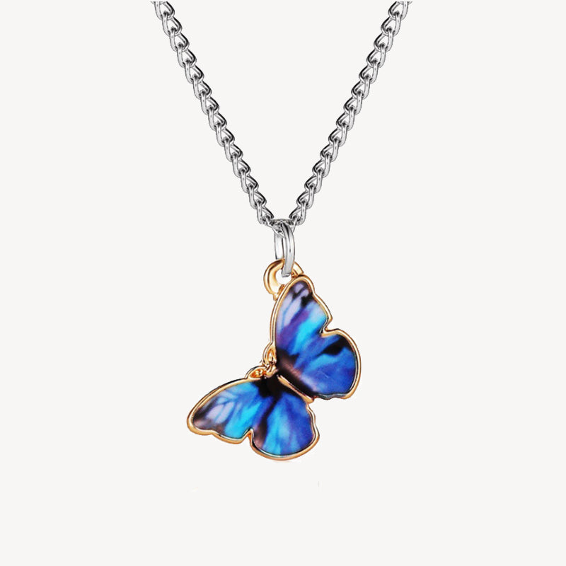 Colored enamel Butterfly Necklace