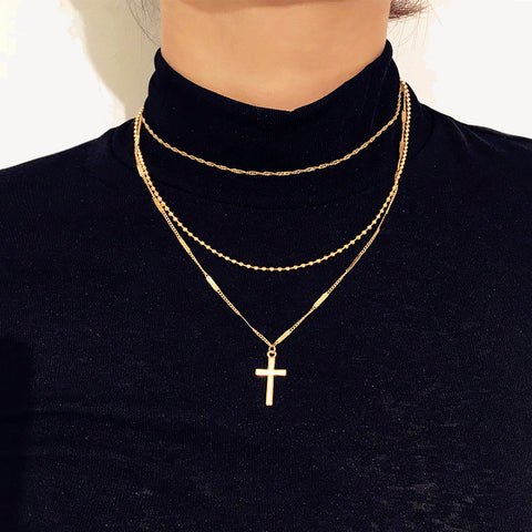 Layered Cross Necklace