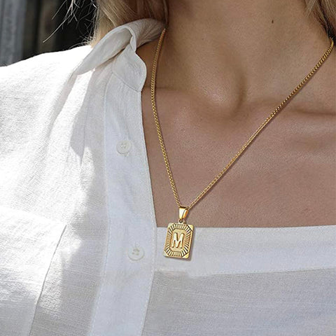 Sparkle Initial Necklace 14K Gold