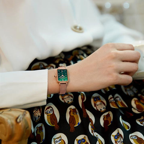 Rectangular Malachite Face Watch