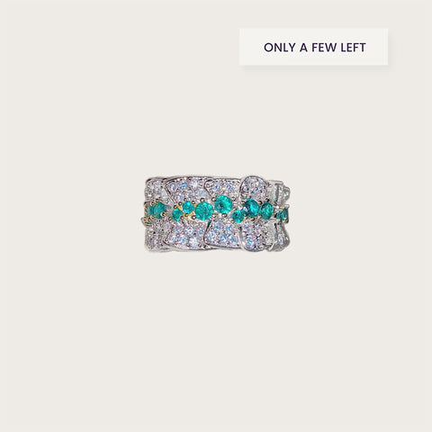 Frilly Emerald Pave Band