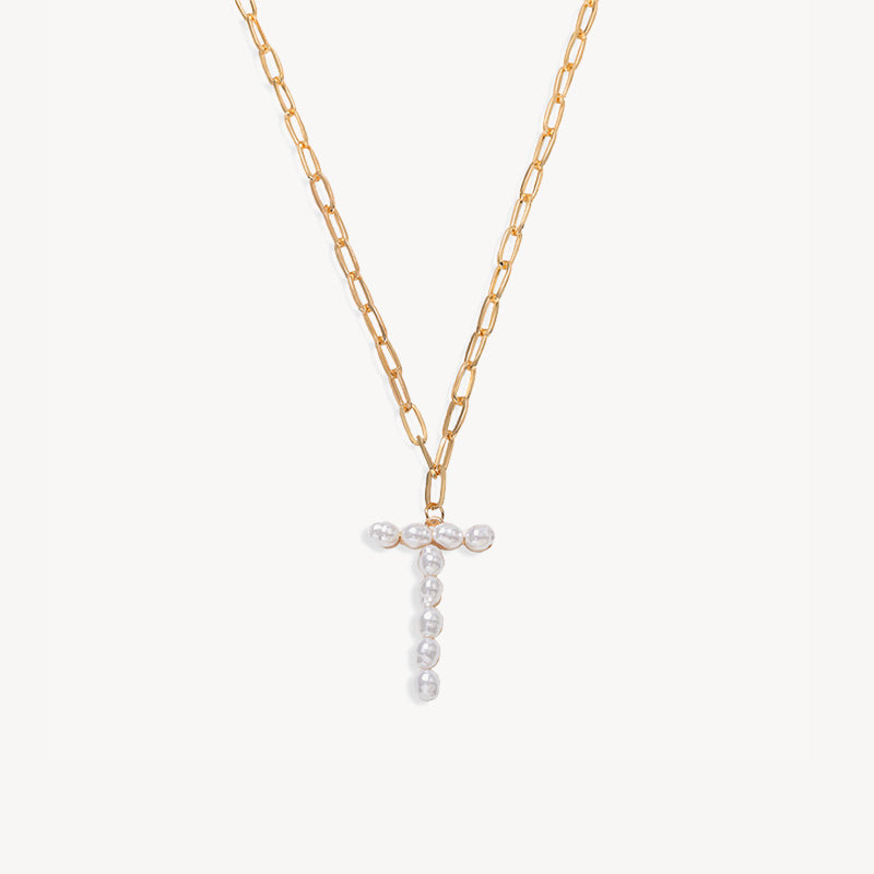 Baroque Pearl Initial Necklace