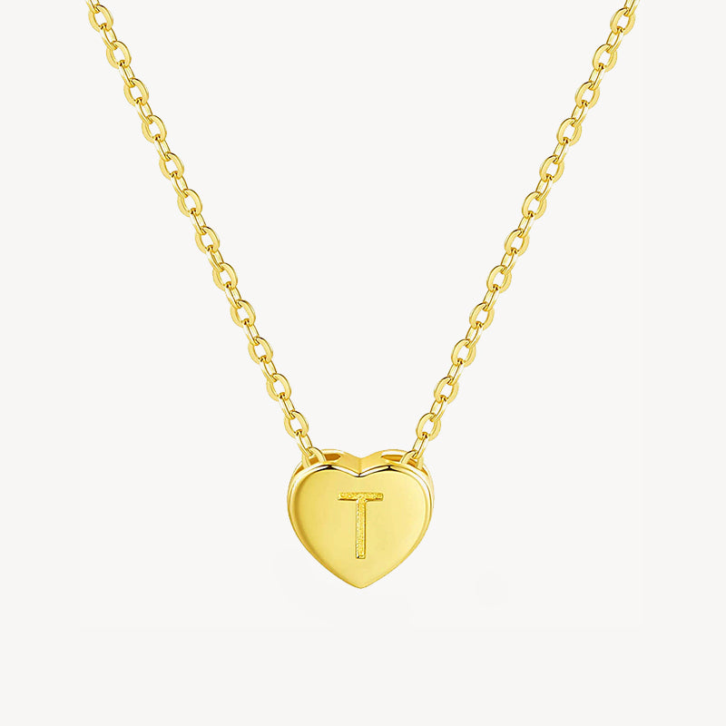 Initial Ruby Heart Necklace