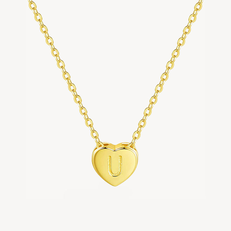 Initial Ruby Heart Necklace
