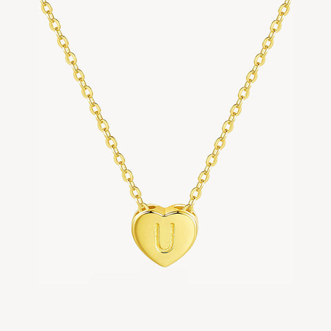 Initial Ruby Heart Necklace
