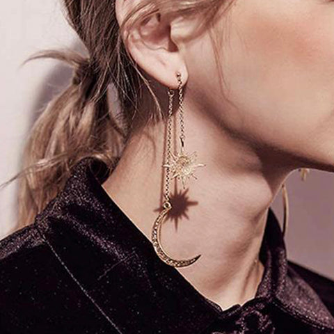 Monete Earring - Artemis Crescent & Sun