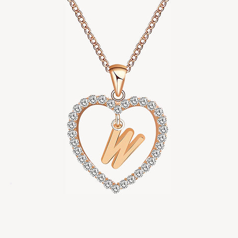 Diamond Heart Nameplate Necklace 14K
