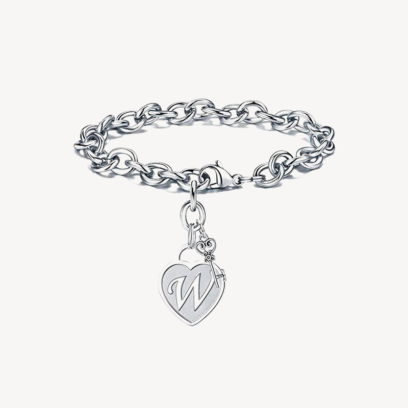 Sterling Silver Capital Initial Bracelet