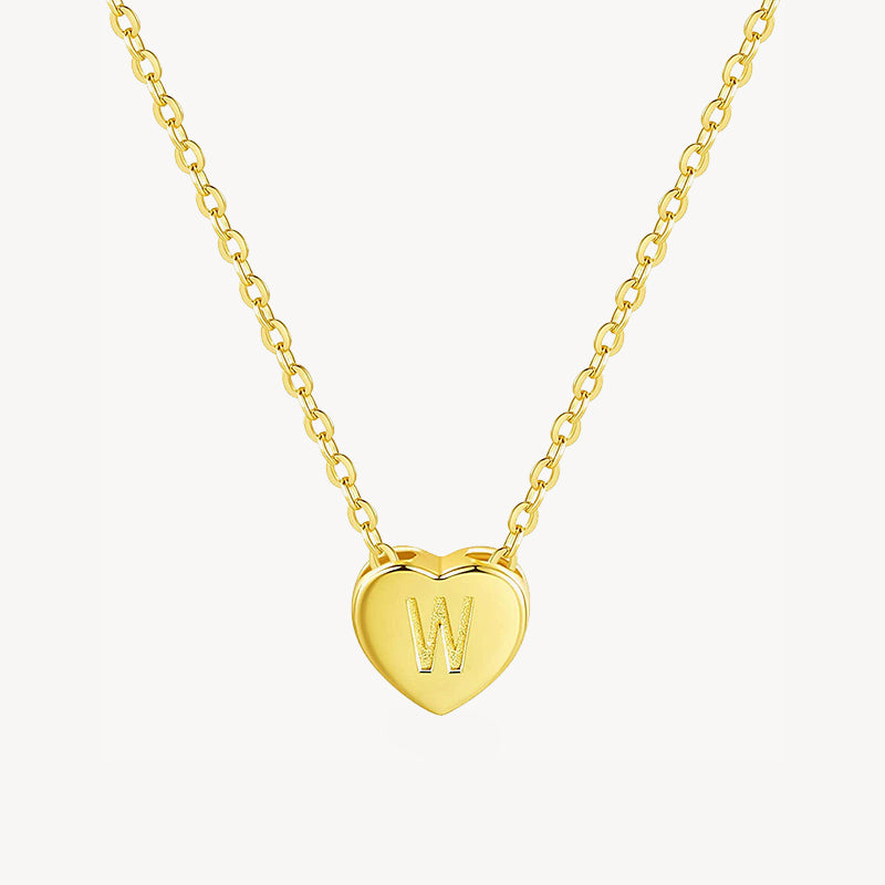 Initial Ruby Heart Necklace