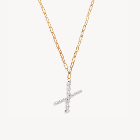 Baroque Pearl Initial Necklace