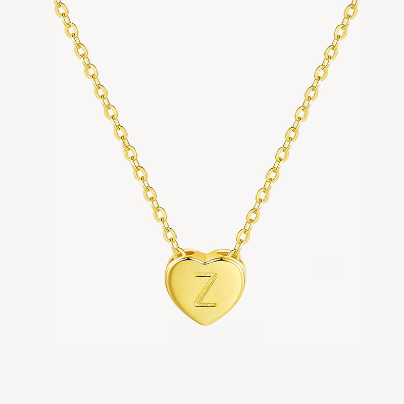 Initial Ruby Heart Necklace