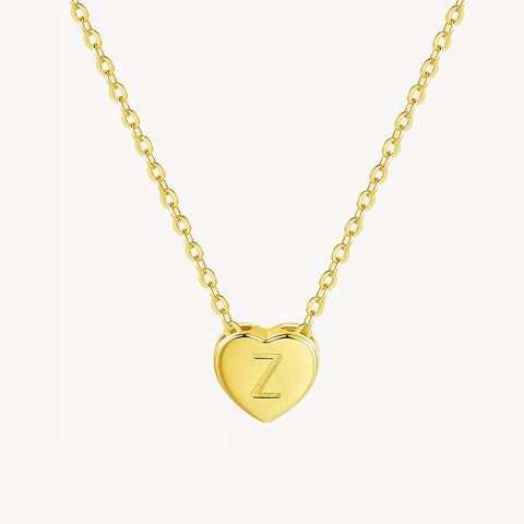 Initial Ruby Heart Necklace