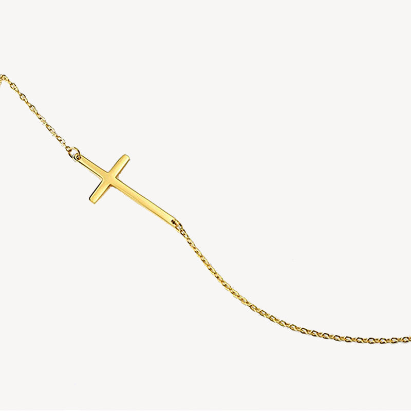 SIDEWAYS CROSS NECKLACE