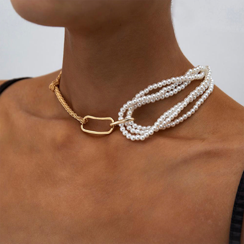 Multi Pearl 14KT Gold Choker