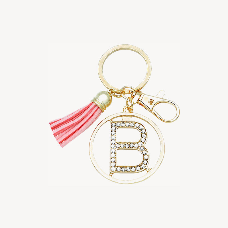 Pavé Diamond Initial Keychain