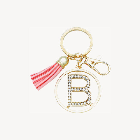 Pavé Diamond Initial Keychain