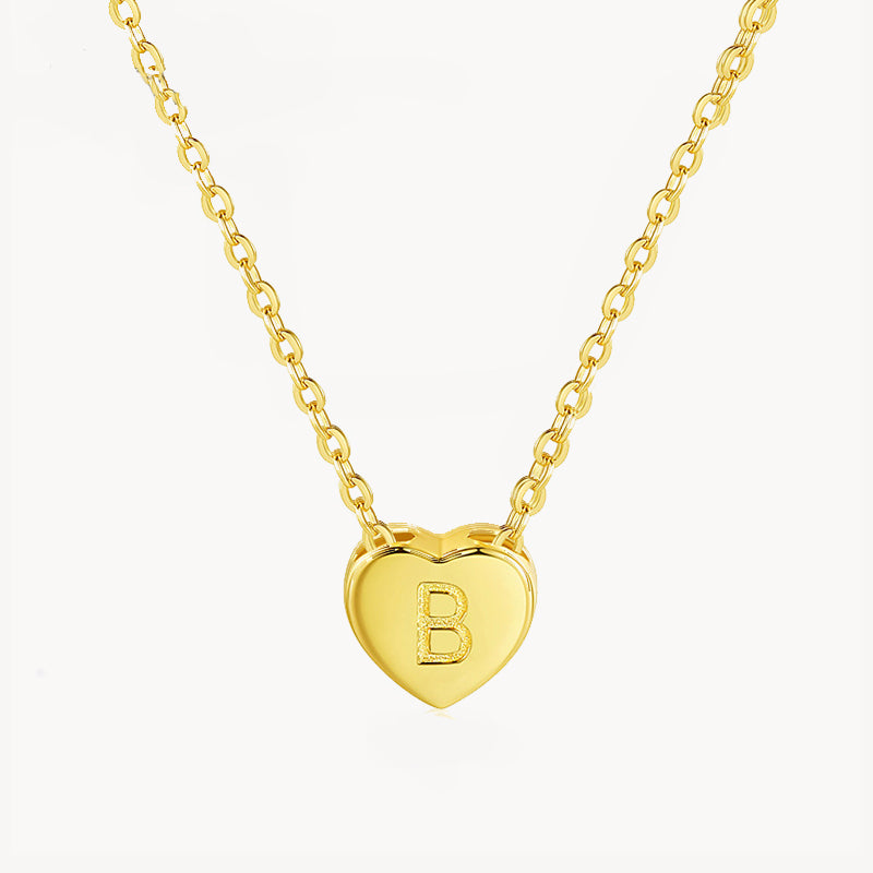 Initial Ruby Heart Necklace